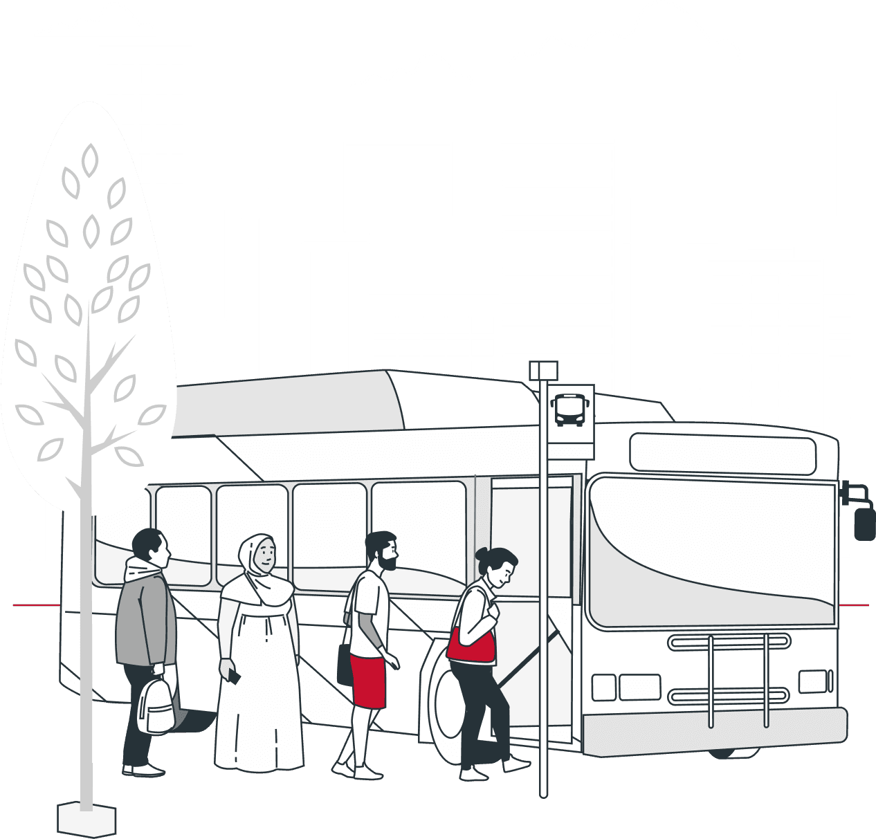 Пасажири сідають в автобус перед поїздкою — ATA Tickets