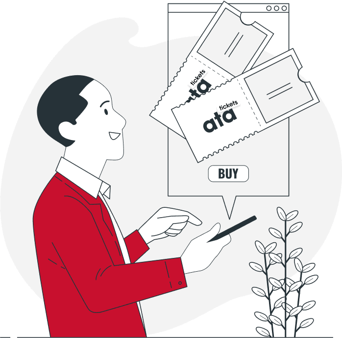 Користувач купує автобусні квитки онлайн на сайті ATA Tickets