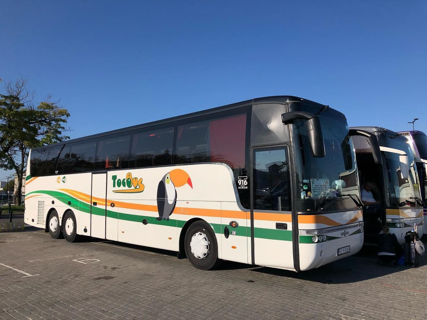 Автобус перевізника TocoBus на стоянці