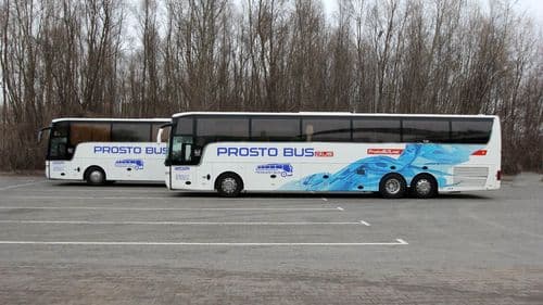 Зовнішній вигляд туристичного автобуса Prosto Bus Plus на маршруті